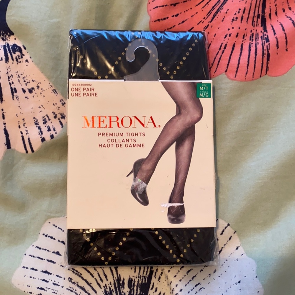 Merona Premium Tights - Black with gold dots - Medium/Tall